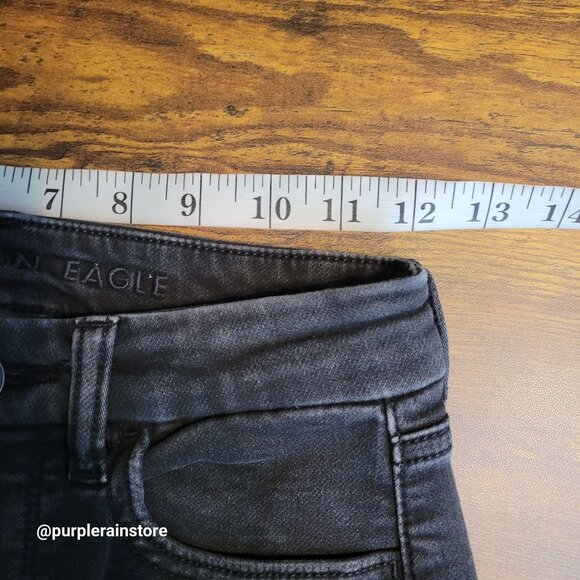 American Eagle Jeans 0 R Jegging Curvy Next Level Stretch Black Wash Denim - Picture 7 of 12